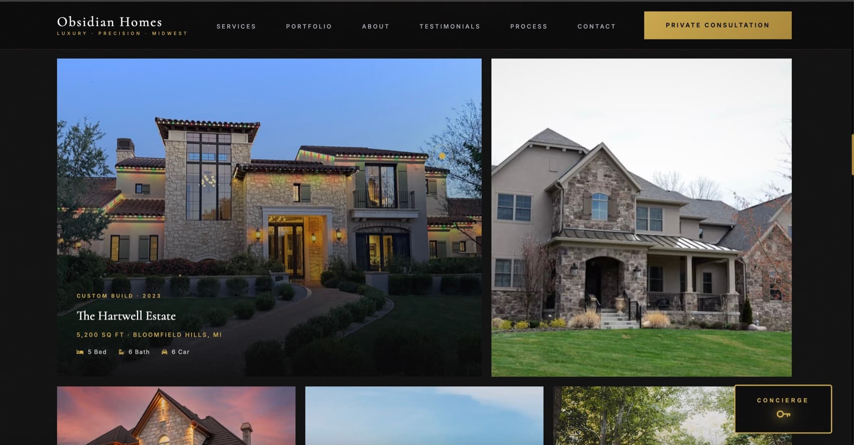 Obsidian Homes demo site